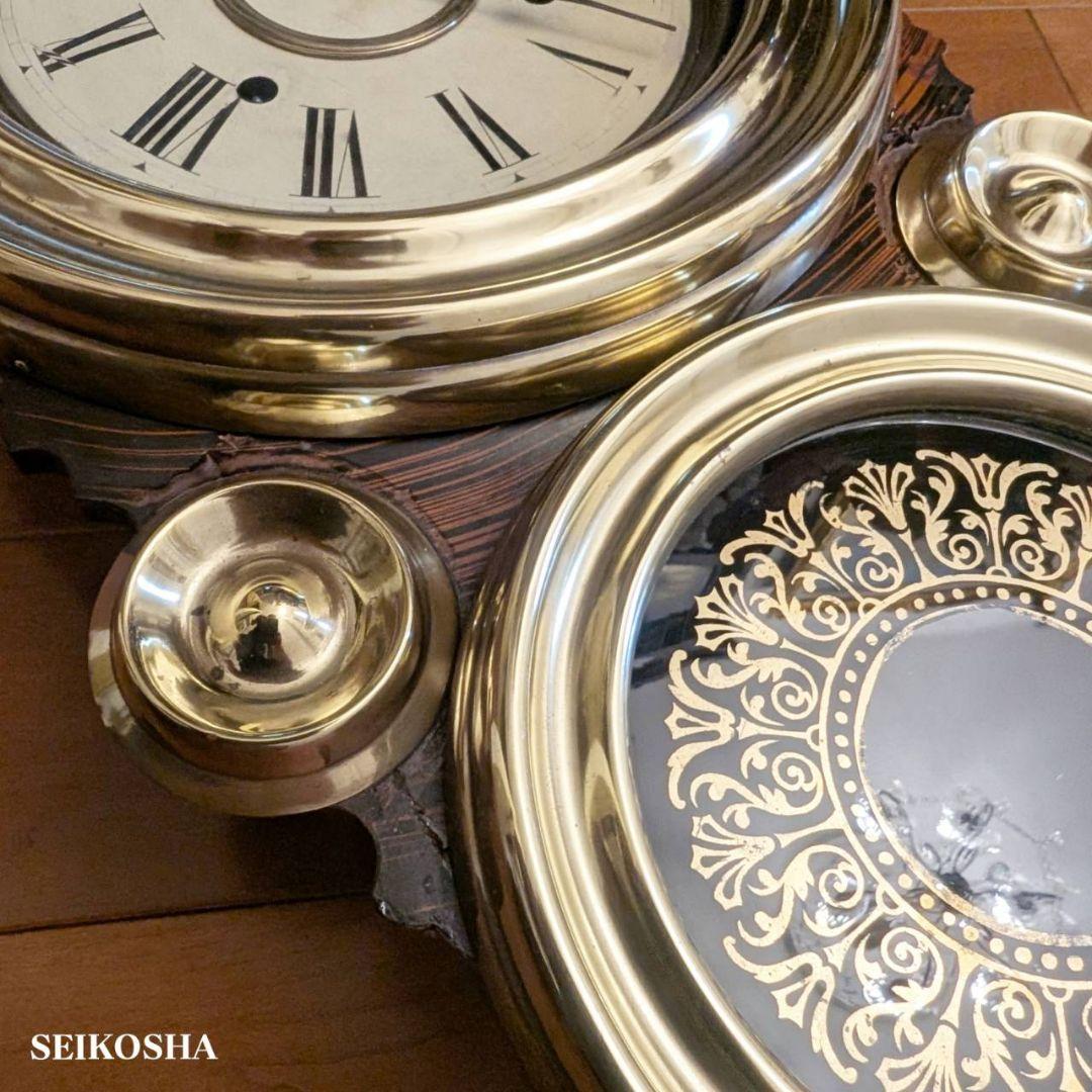 アンティーク掛時計　古時計　四つ丸　ダルマ掛時計　精工舎