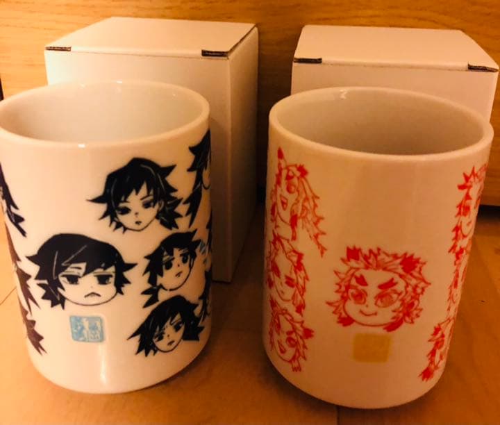 5点セット 新品 鬼滅の刃 へんてこ顔湯のみ 煉獄 杏寿郎 鬼滅