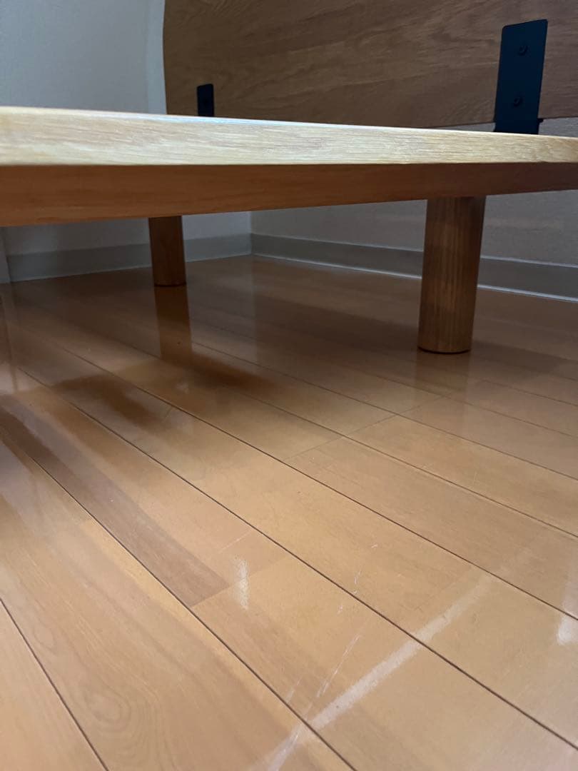 無印良品　ベッドフレーム　シングル　ヘッドボード付き　オーク材