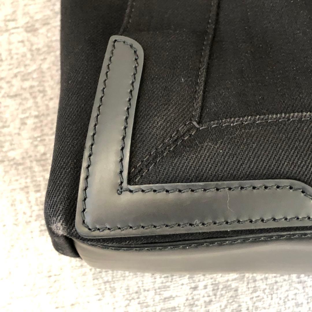 【美品】バレンシアガ　ネイビーカバスS　ハンドバッグ　キャンバス　ポーチ　黒