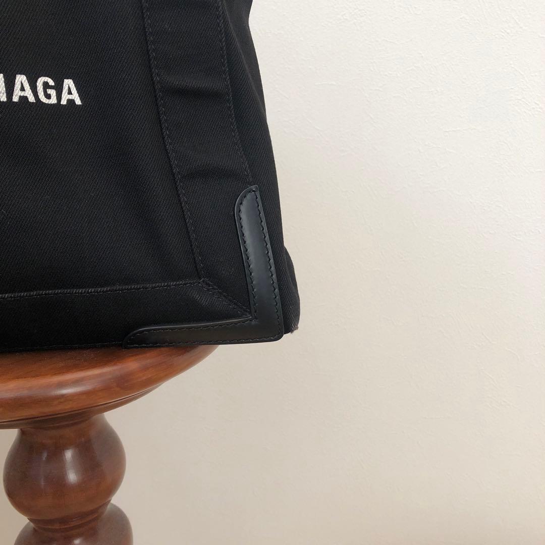【美品】バレンシアガ　ネイビーカバスS　ハンドバッグ　キャンバス　ポーチ　黒