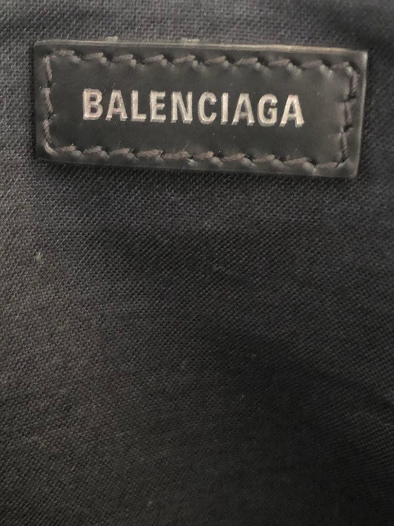 【美品】バレンシアガ　ネイビーカバスS　ハンドバッグ　キャンバス　ポーチ　黒