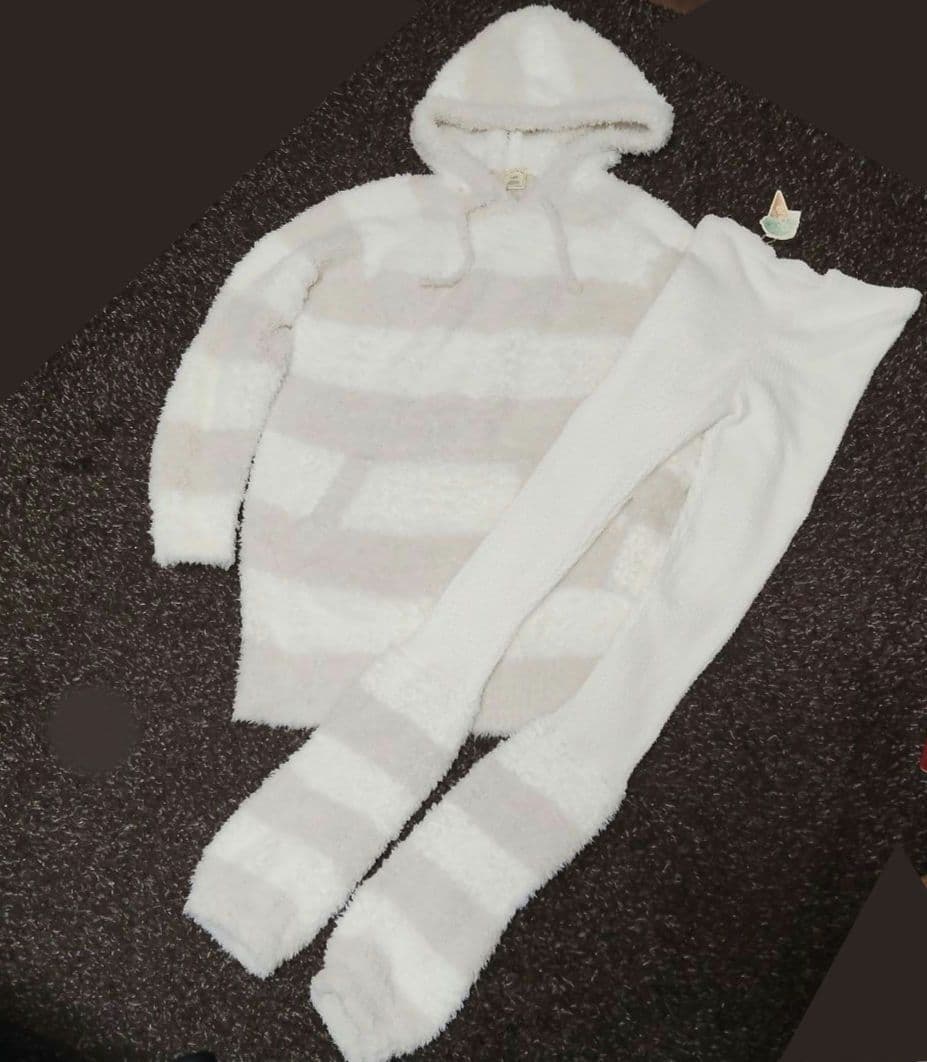 ジェラートピケ ビッグパーカー ワンピース レッグウォーマー パンツ 上下セット