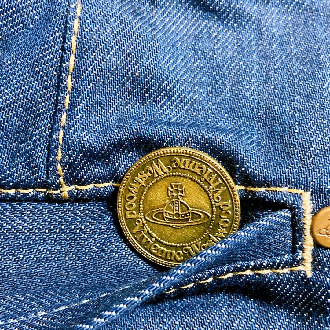 美品☆ヴィヴィアンウエストウッド　サルエルパンツ　オーブ　変形　インディゴ　水玉