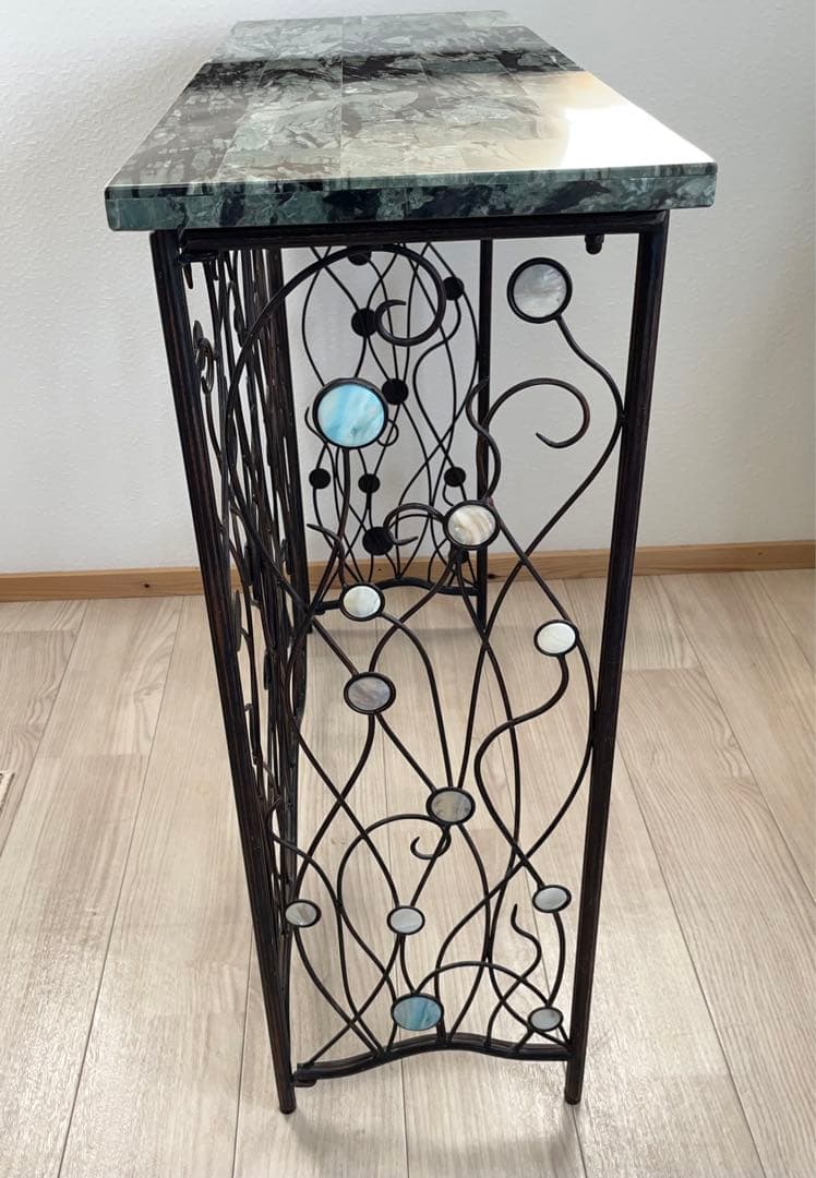 コンソールテーブル アイアン サイドテーブル 大理石風 -206-
