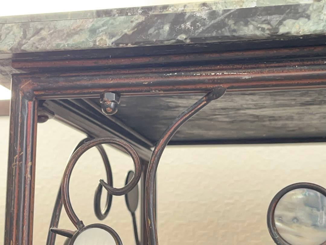 コンソールテーブル アイアン サイドテーブル 大理石風 -206-
