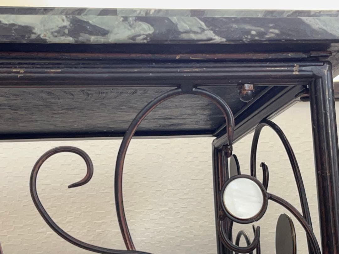 コンソールテーブル アイアン サイドテーブル 大理石風 -206-