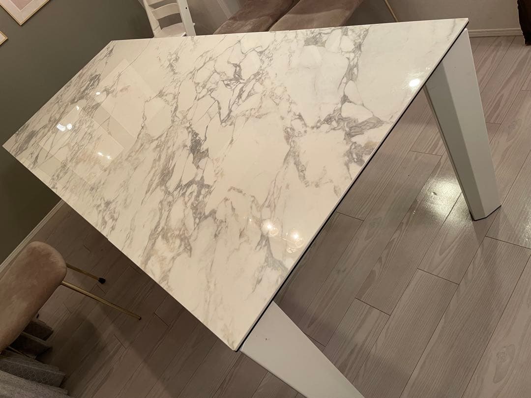 カリガリス ダイニングテーブル DELTA 伸縮テーブル ホワイトマーブル