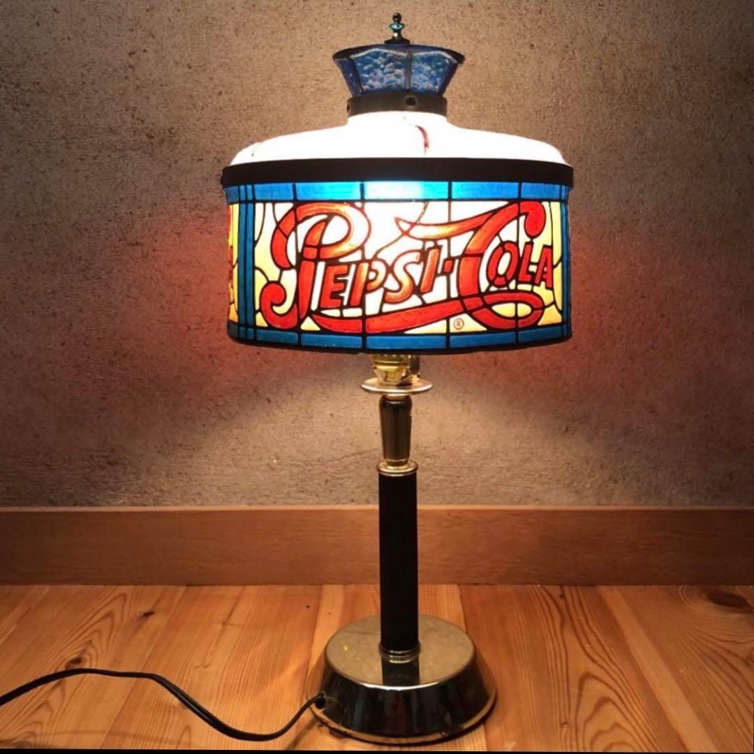 1970's コカコーラステンドグラスアドバタイジングランプライト看板