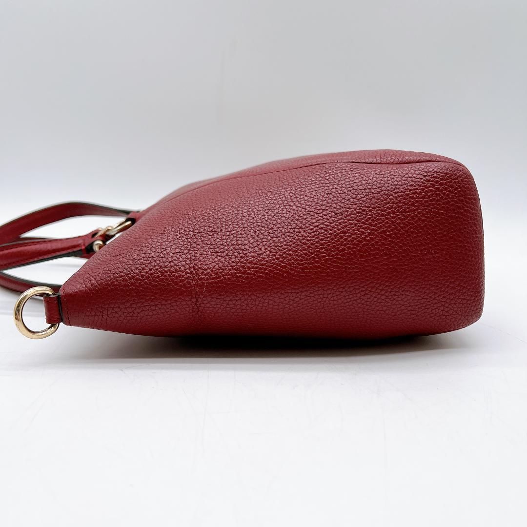 極美品 COACH 2wayバッグ レザー 斜め掛け レッド系 f214