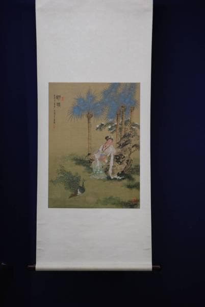 不詳/唐美人図/布袋屋掛軸HD-184