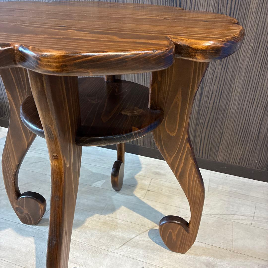 ア*バ様 花びら型 木製テーブル ダークブラウン