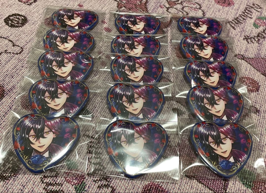 あくねこ ハート缶バッジ ルカス 15個