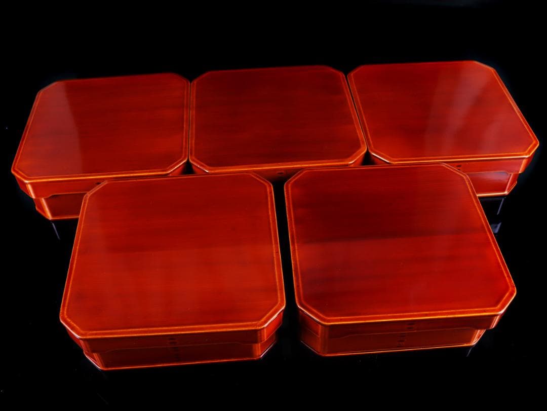 飛騨春慶塗 大徳寺 十客 縁高 共箱 茶道具 茶懐石道具弁当箱 共箱 会席