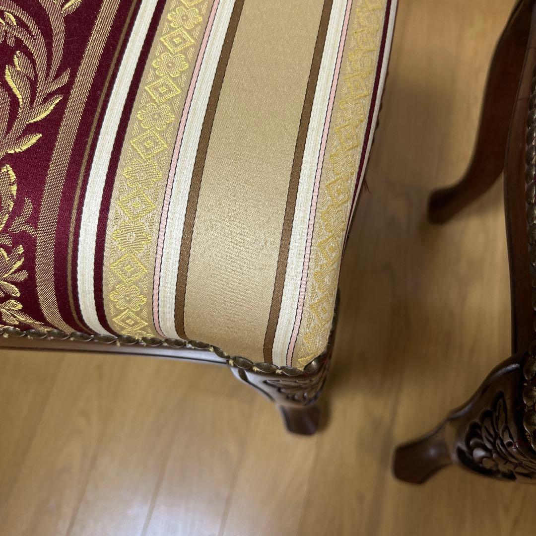 【メルカリ便】2点セット　猫脚　クラシックデザイン ストライプスツール