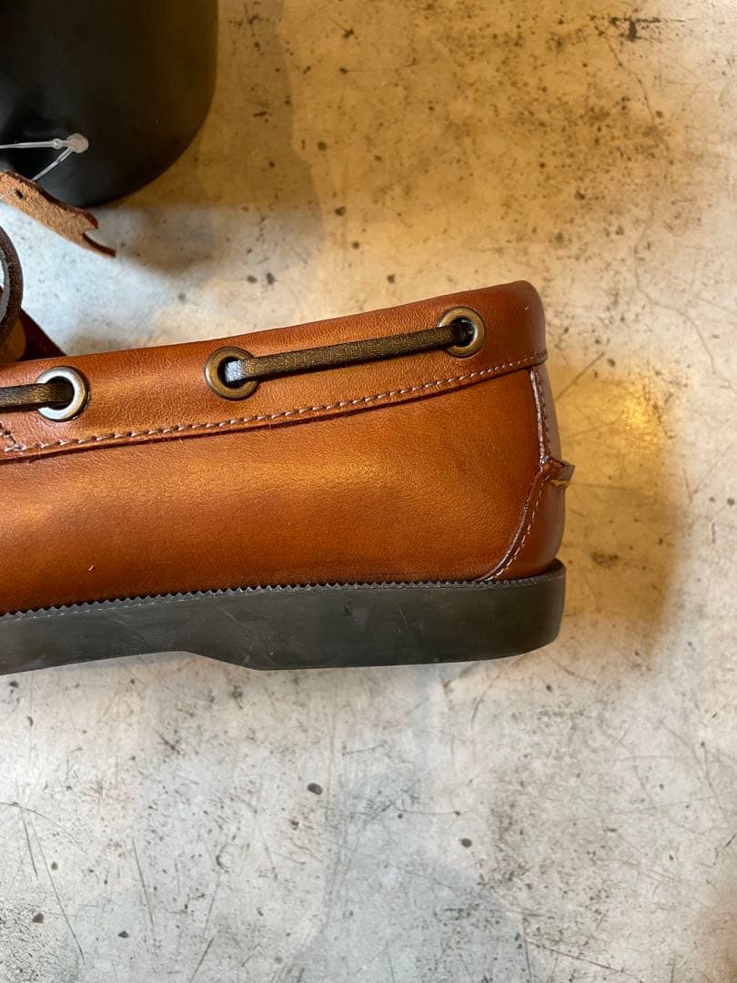 ANTIBA デッキシューズ ボートシューズ 新品 オイルレザー 茶 26.5