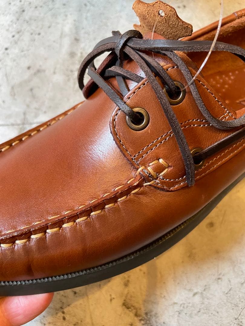 ANTIBA デッキシューズ ボートシューズ 新品 オイルレザー 茶 26.5