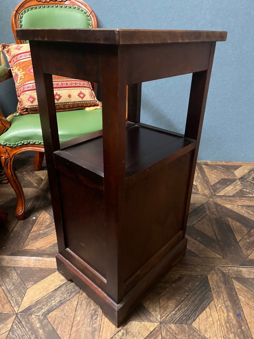 北海道民芸家具 カバ無垢材 電話台 棚 インテリア 昭和レトロ