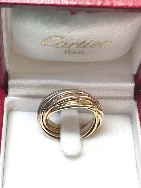 正規品 Cartierトリニティ 7連 リング K18 3カラー 11号 証明書