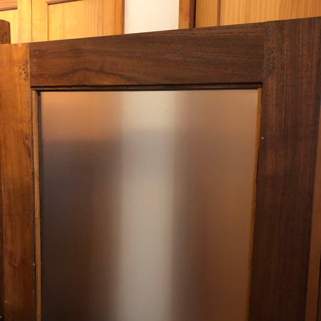 レトロ オーク材 本箱 食器棚 書庫 戸棚 収納 キャビネット いのうえ