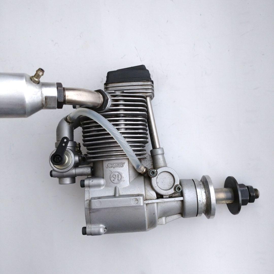 ラジコン飛行機 エンジン OS FS SURPASS 91 マフラー付き