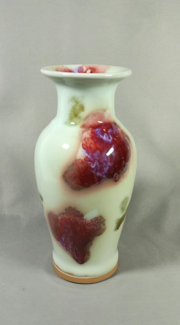 中国　辰砂　神釣　均窯　花瓶　花入
