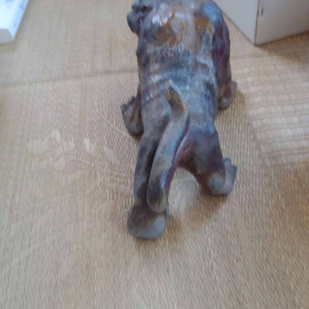 備前焼　虎　置物　藤原陶臣造