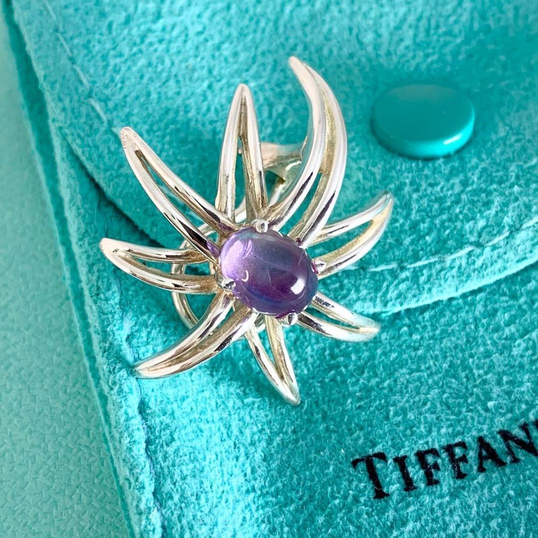 希少 ティファニー ファイヤーワークス ブローチ 925×750 オニキス 美