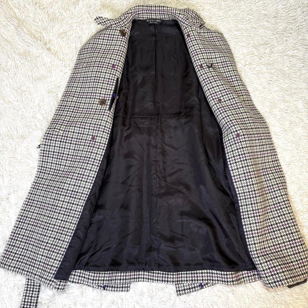 美品 ブラックレーベル ポールスミス ウール コート 千鳥格子 ベルト
