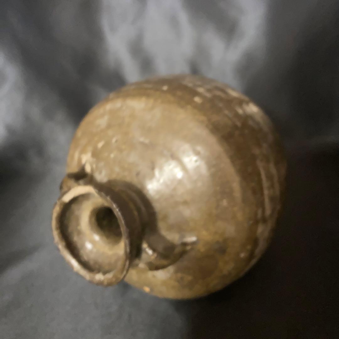 《赤字万博❗️》【三益】中国古美術　建窯藁灰釉双耳付壺（宋時代）【本物保証】