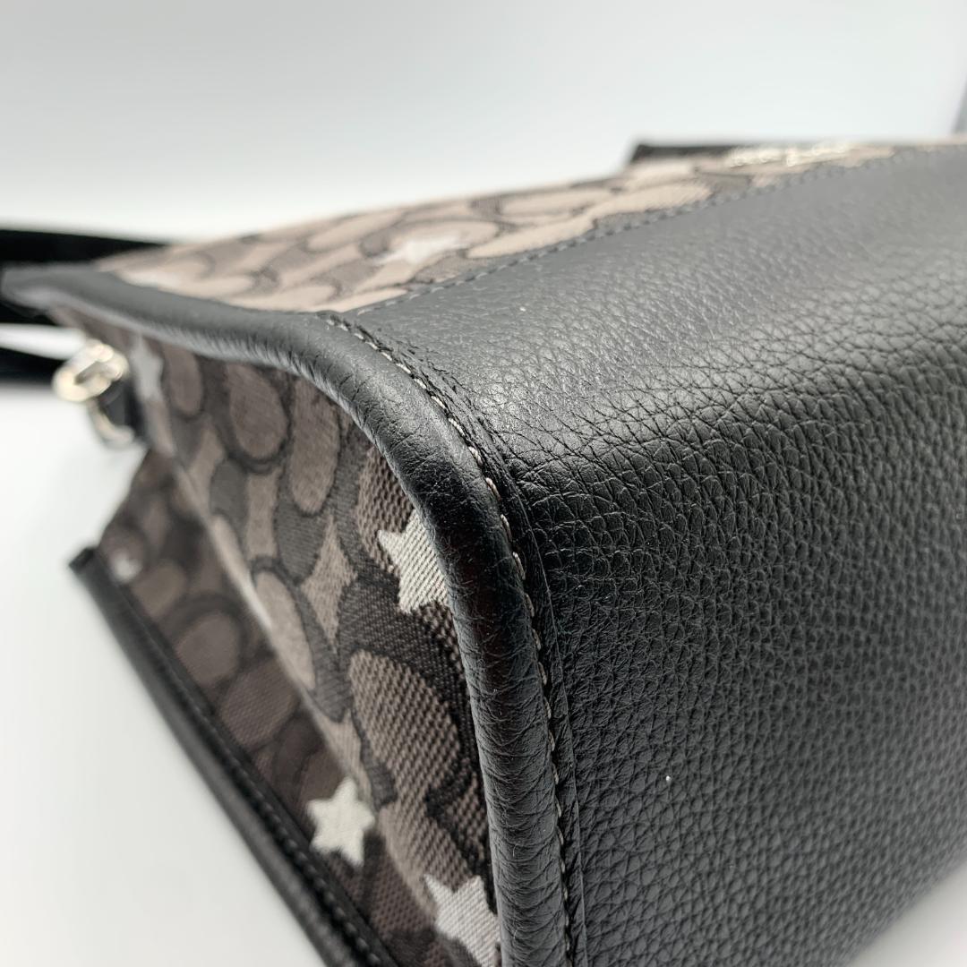 美品 コーチCOACH キャンバス レザー 2way ショルダーバッグ スター