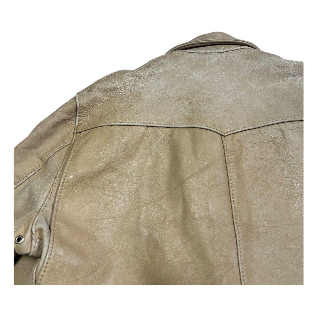 60s BATES レザージャケット シングル 白タグ ホワイトベージュ タロン