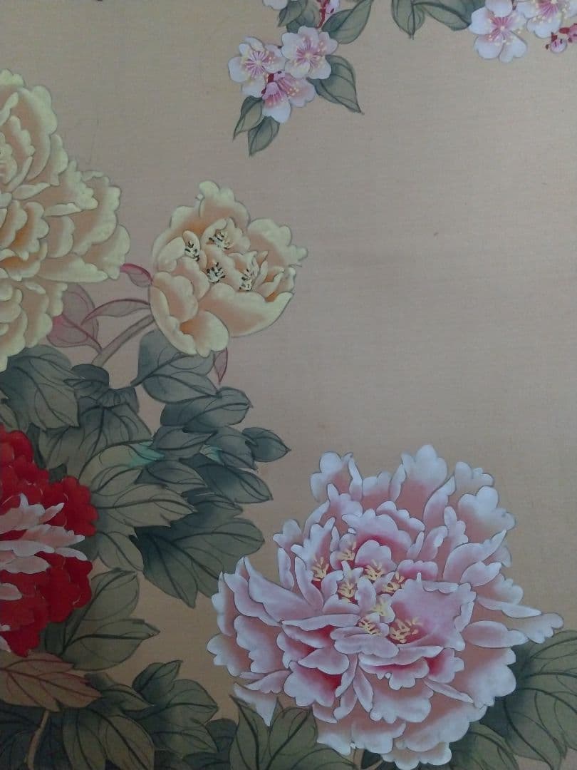 絹本掛け軸『富貴白頭図』