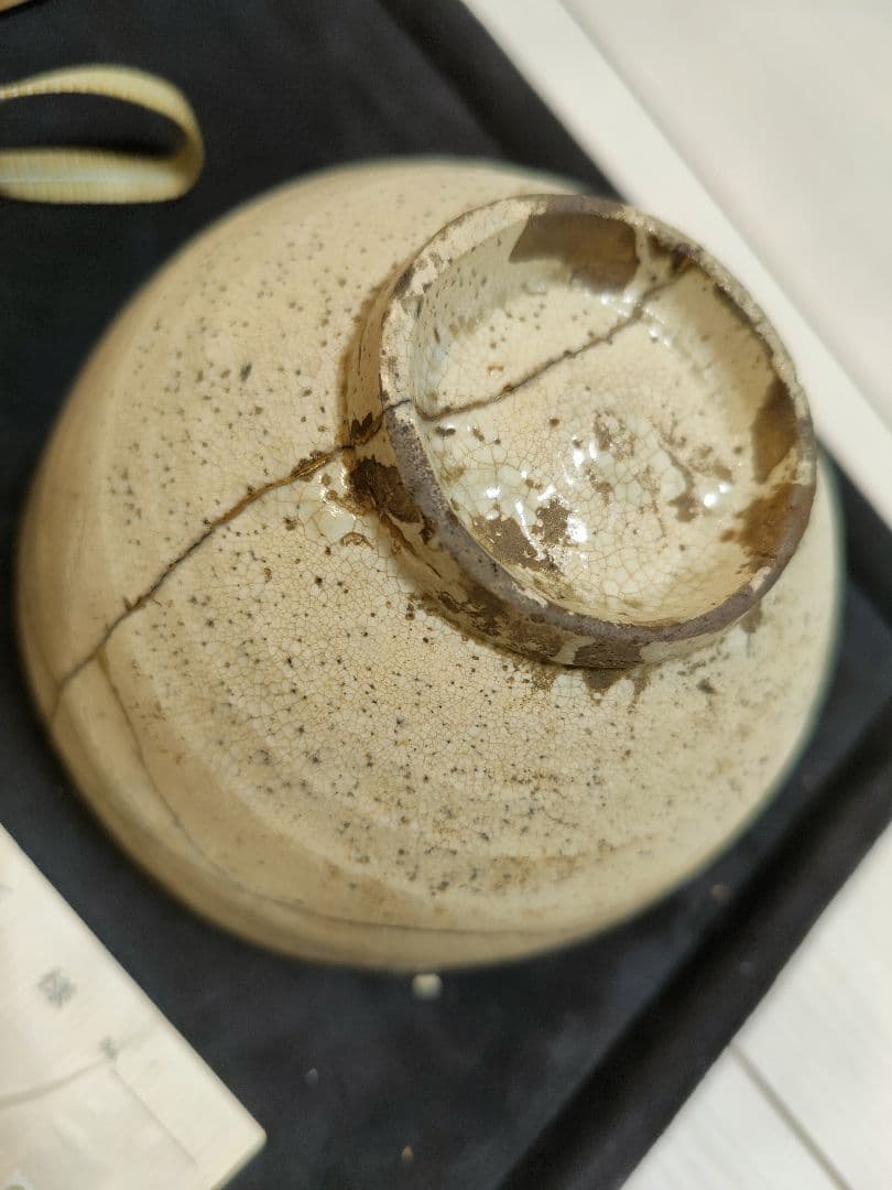 李朝大茶碗 未使用品粉引茶碗 骨董品 金直し - メルカリ