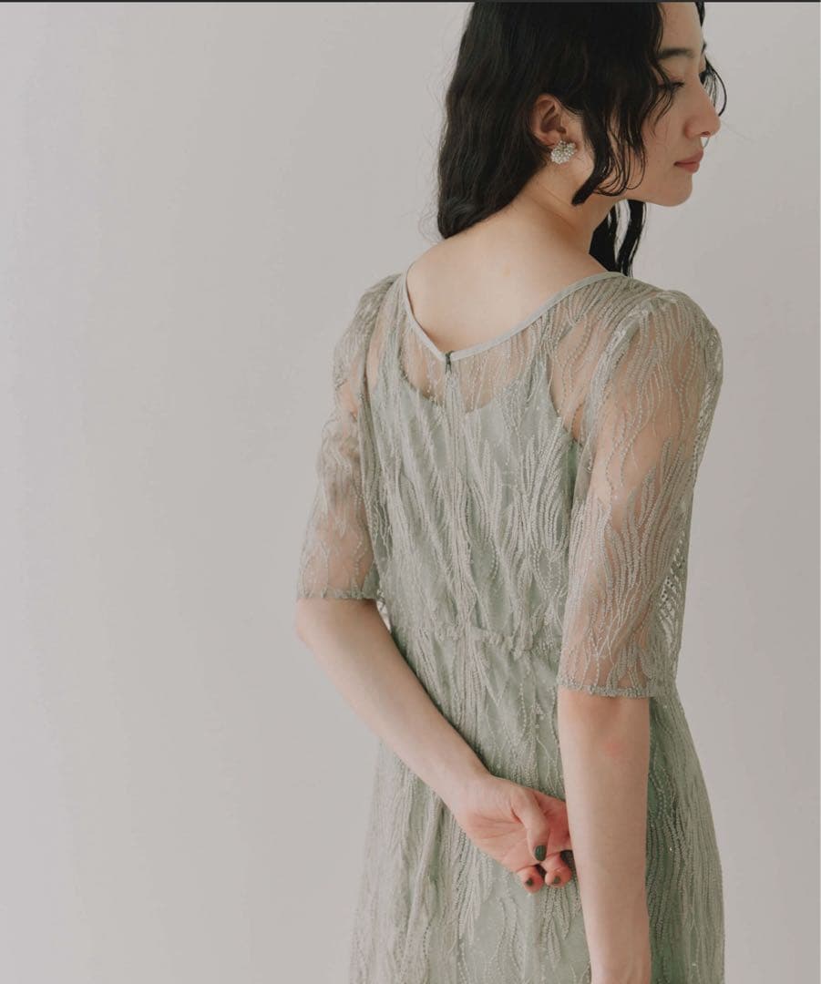 kaene カエン スパンコールアネモネドレス