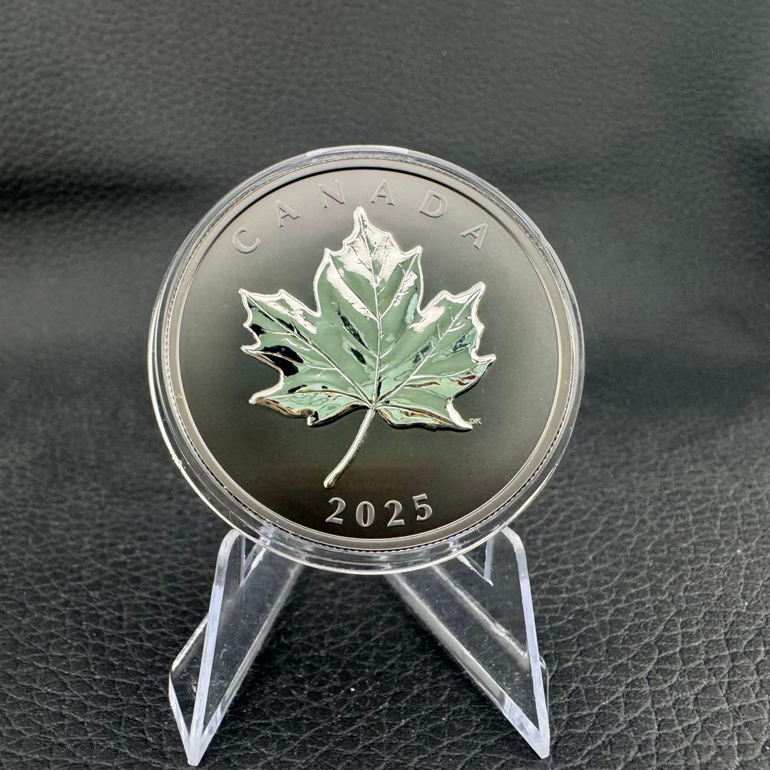 カナダ エレガントメイプルリーフ 銀貨 ブラックロジウム 艶消し