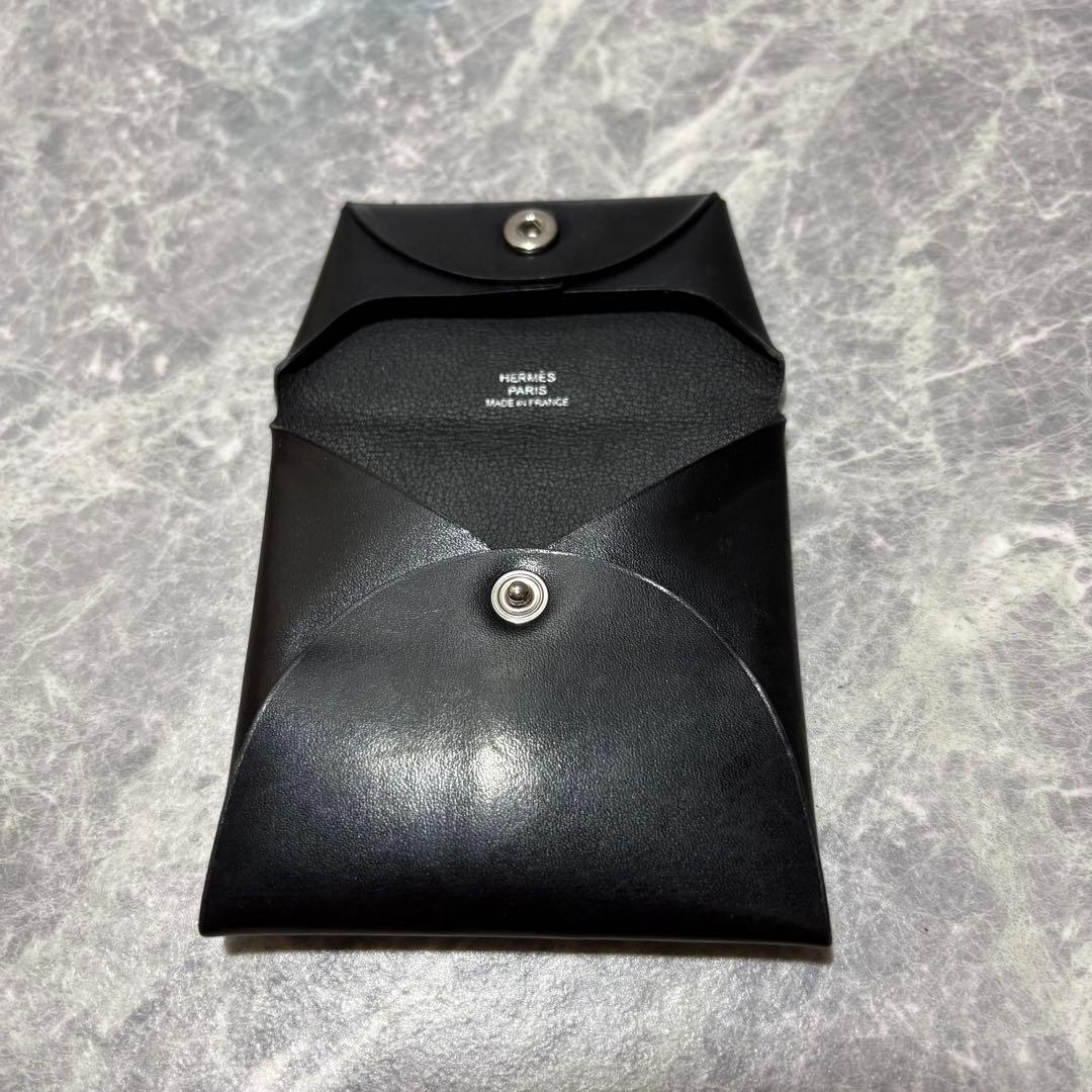 ⭐︎HERMES⭐︎ バスティア　ボックスカーフ　ブラック　黒　D刻　ケース