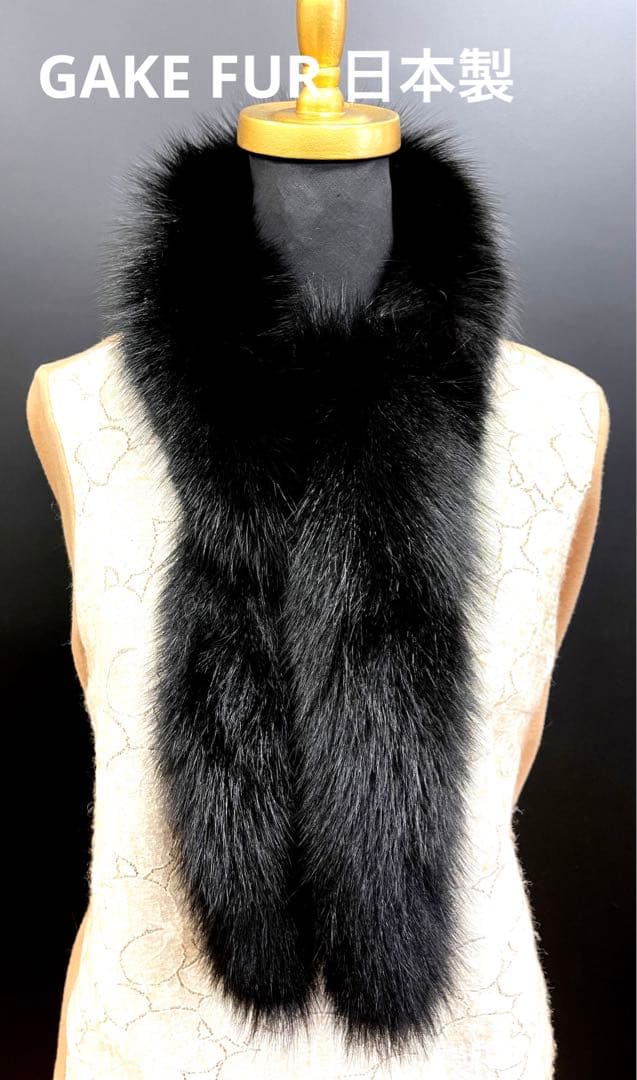 blue fox silver design muffler／GAKE日本製❣️