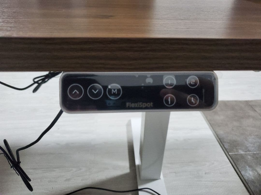 FlexiSpot 昇降式デスクE7 グレイウッド調天板付き