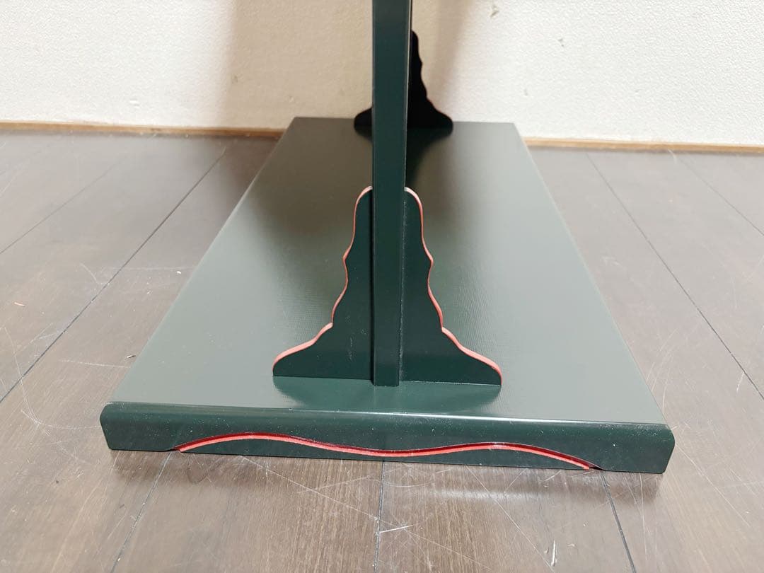 ほぼ未使用 茶道具 小林幸斎作 宗旦好写 青漆爪紅 及台子 組み立式