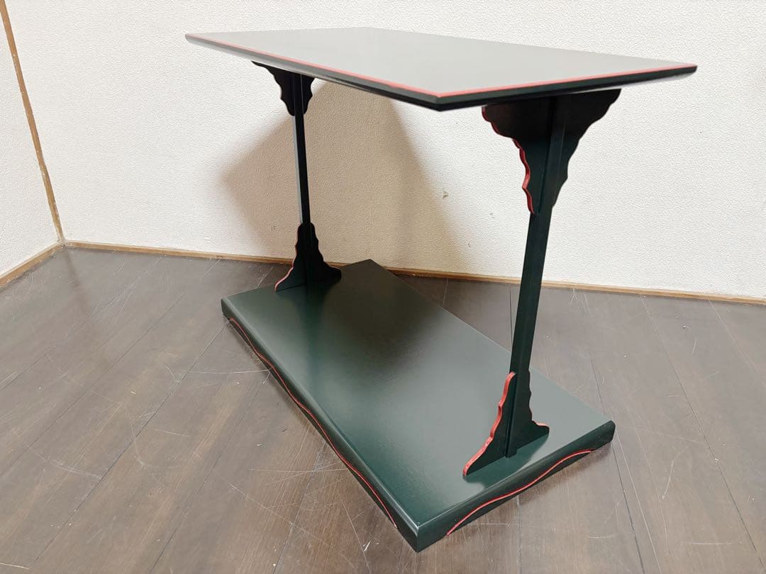 ほぼ未使用 茶道具 小林幸斎作 宗旦好写 青漆爪紅 及台子