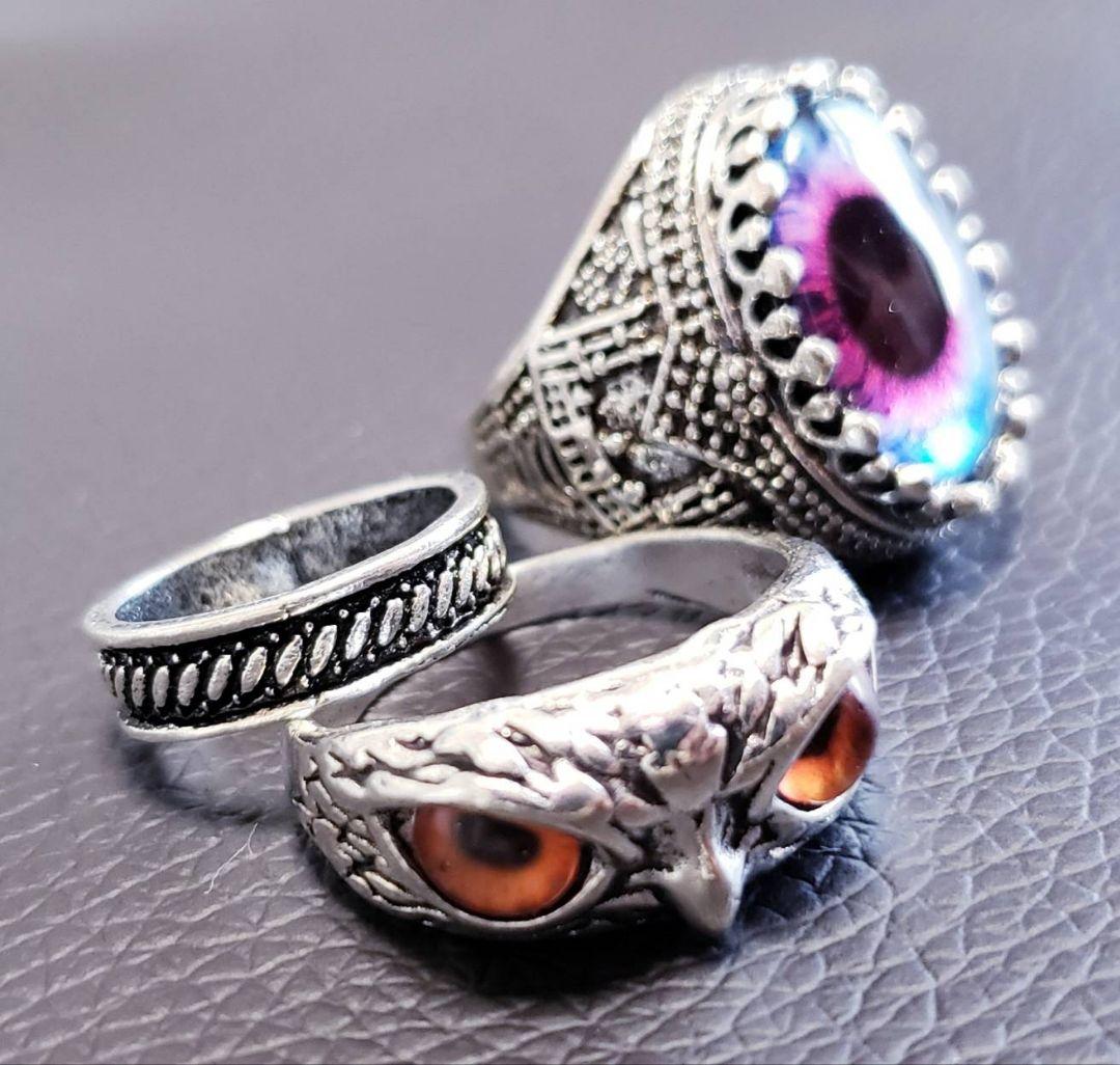 スカルリング メンズリング 目玉リング 義眼リング メンズアクセサリー