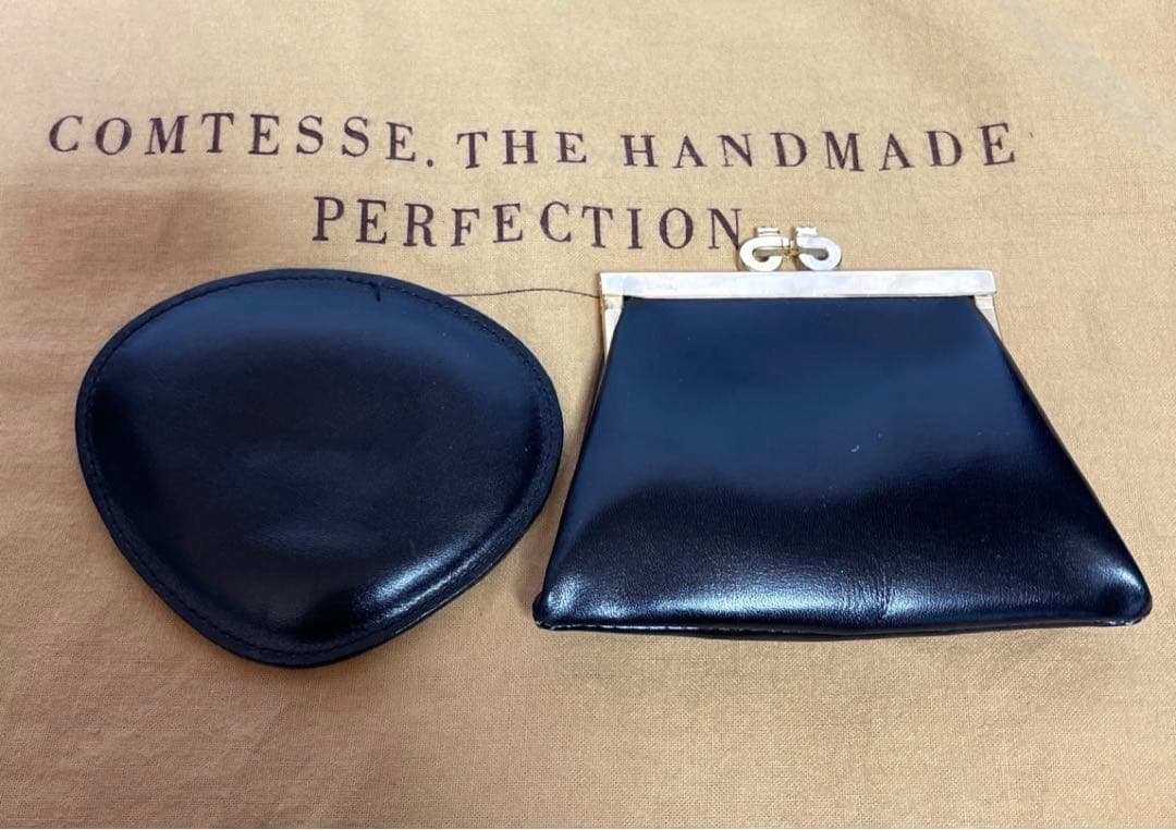 【美品】COMTESS ホースヘア×レザー ブラック ゴールド金具 ハンドバッグ