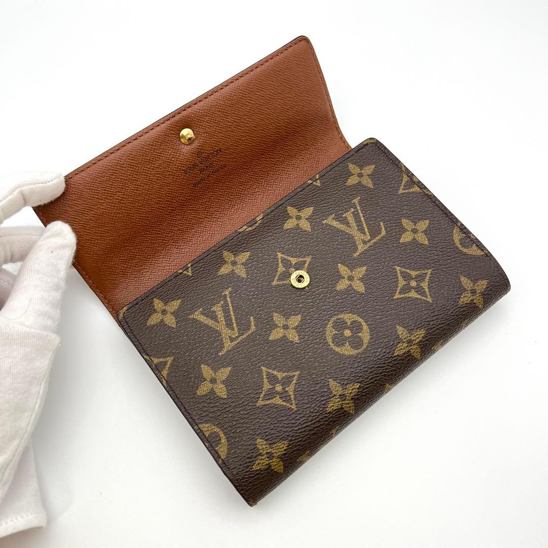 ルイヴィトン モノグラム ポルト トレゾール エテュイ パピエ 三つ折り財布