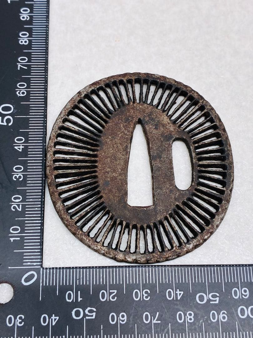 Z04）当時物 刀装具 早乙女 阿弥陀透かし鍔