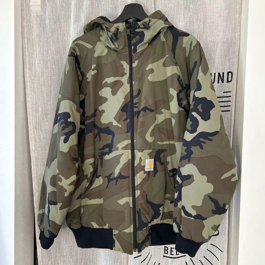 カーハート 迷彩 ナイロンジャケット フード付き - メルカリ