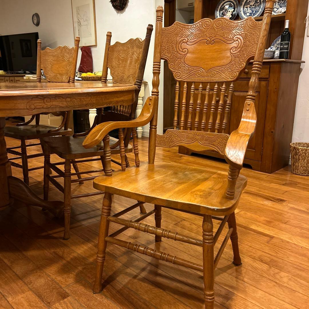 ダイニングテーブルと椅子7脚セット【神奈川引き取り限定】アメリカン・カントリー