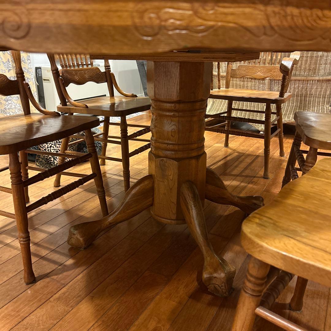 ダイニングテーブルと椅子7脚セット【神奈川引き取り限定】アメリカン・カントリー