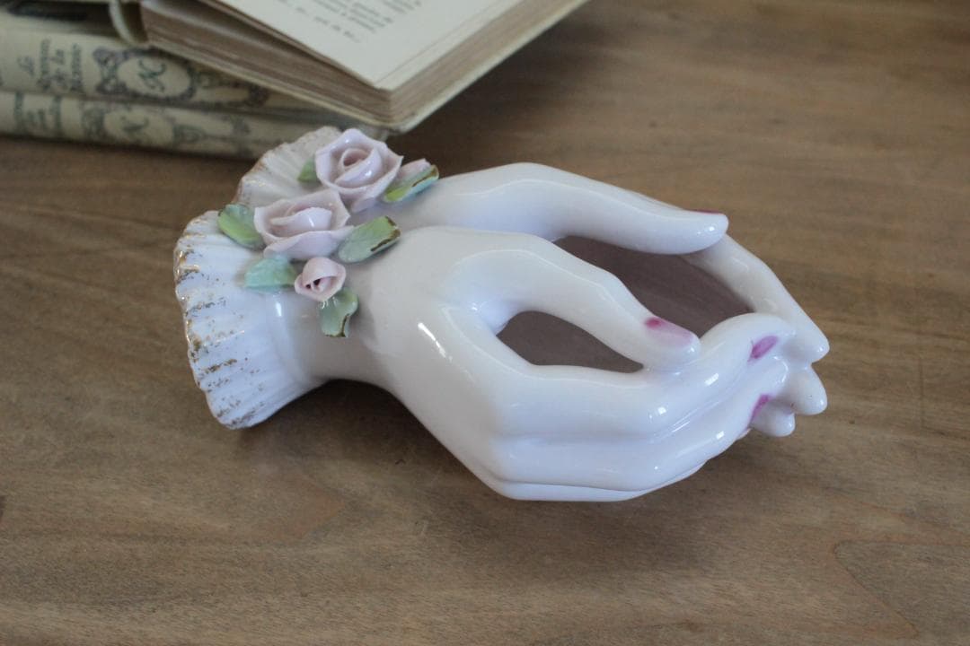 D】バラ・レフトンのハンドモチーフ/Lefton Porcelain