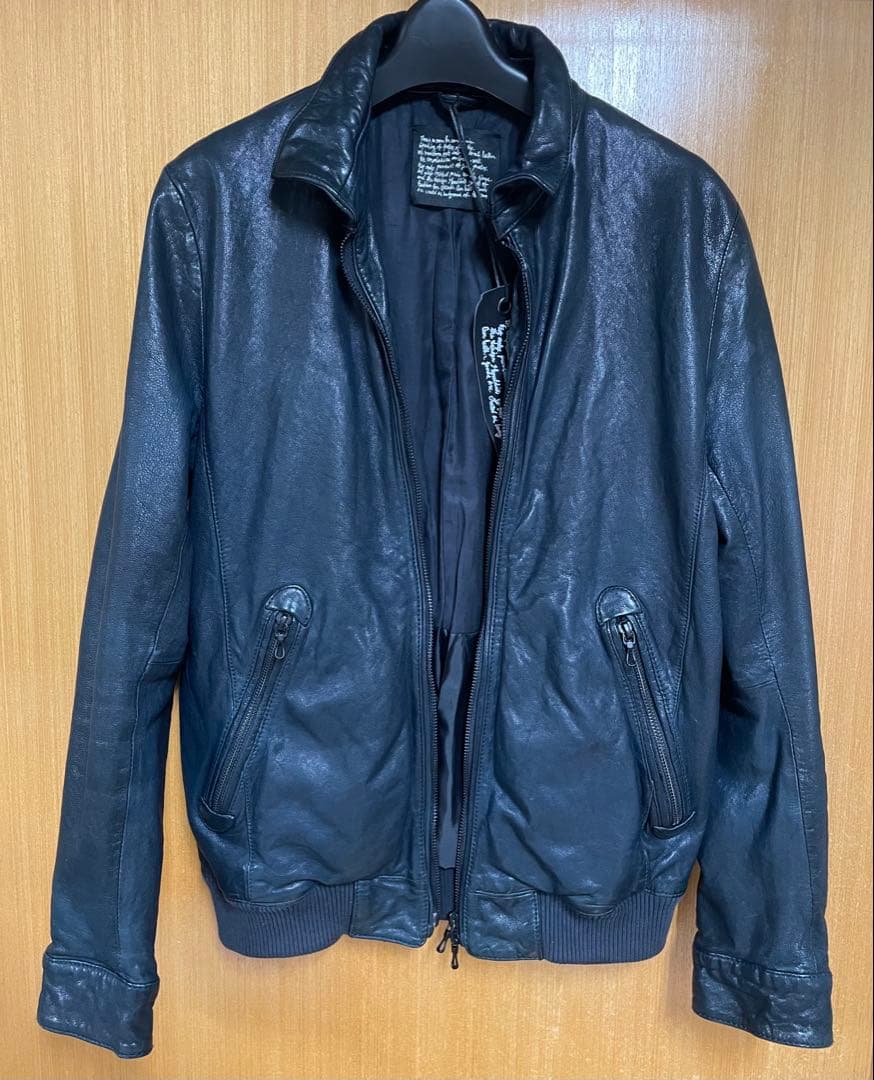 ナノユニバース・レザーシングルライダース・ネイビー ナノユニバース